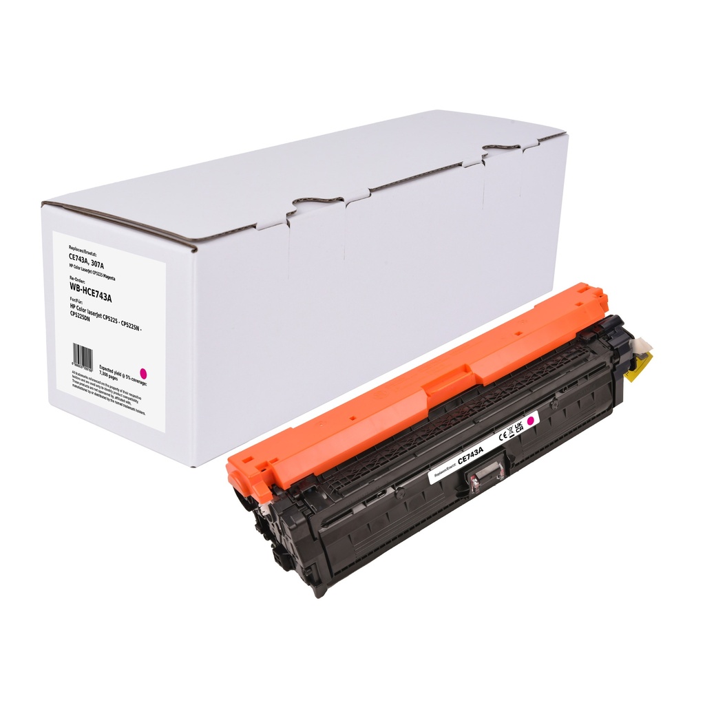 White Box Standard Remanufactured HP CE743A (307A) Toner Magenta