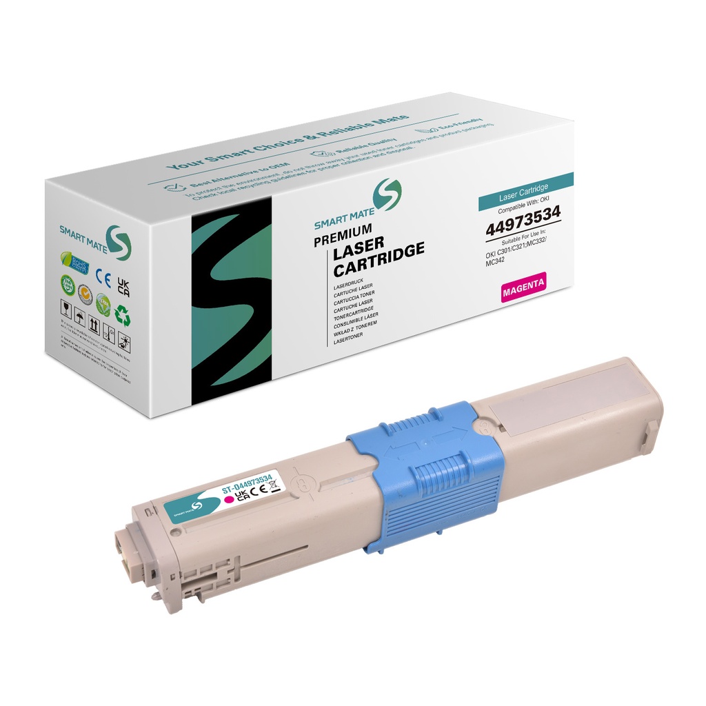 SMART MATE Remanufactured OKI 44973534 Toner Magenta