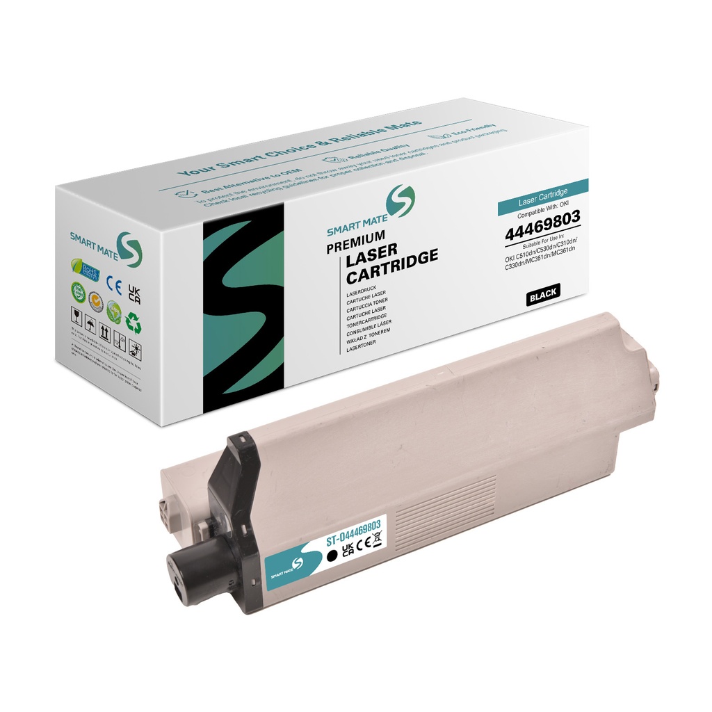 SMART MATE Remanufactured OKI 44469803 Toner Black