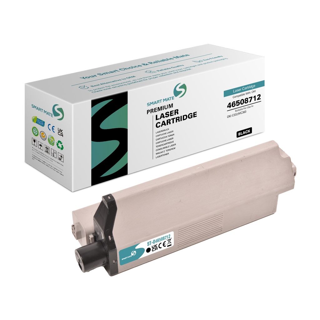 SMART MATE Remanufactured OKI 46508712 Toner Black