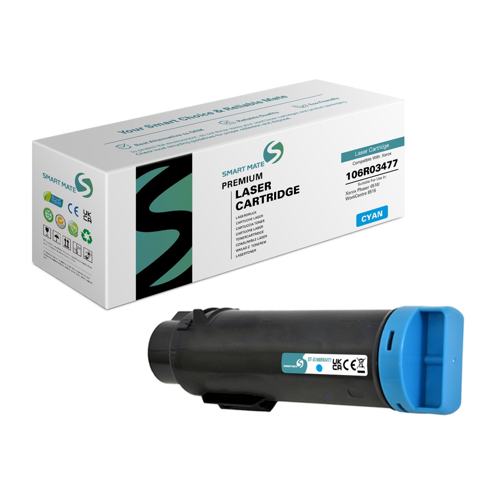 SMART MATE Remanufactured Xerox 106R03477 Toner Cyan